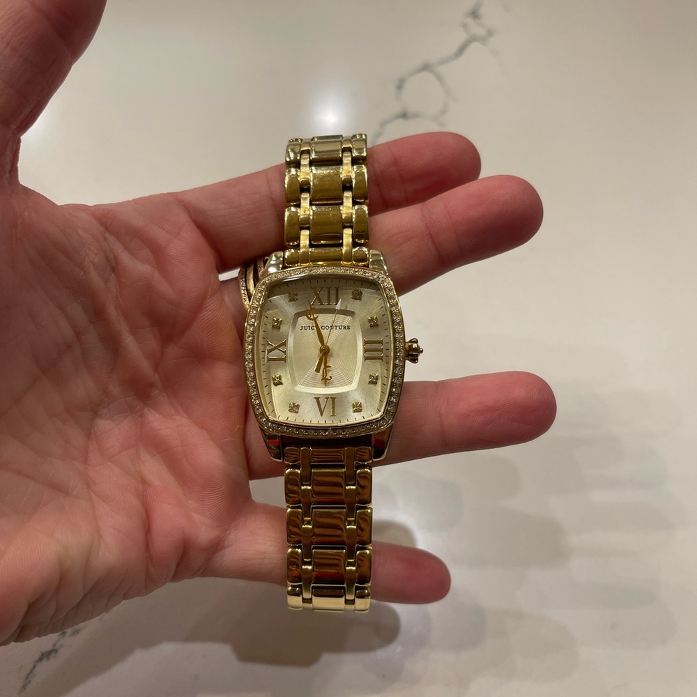 Juicy Couture gold square faced watch